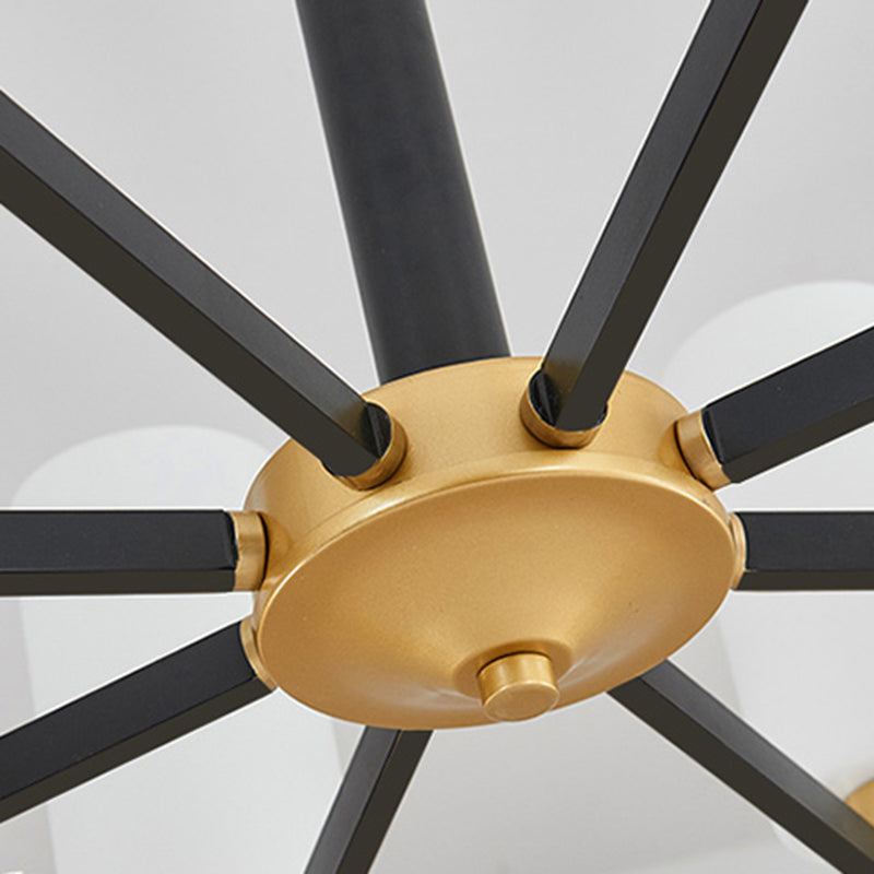 Modern Cylinder Chandelier Glass Multi Light Hanging Light for Bedroom