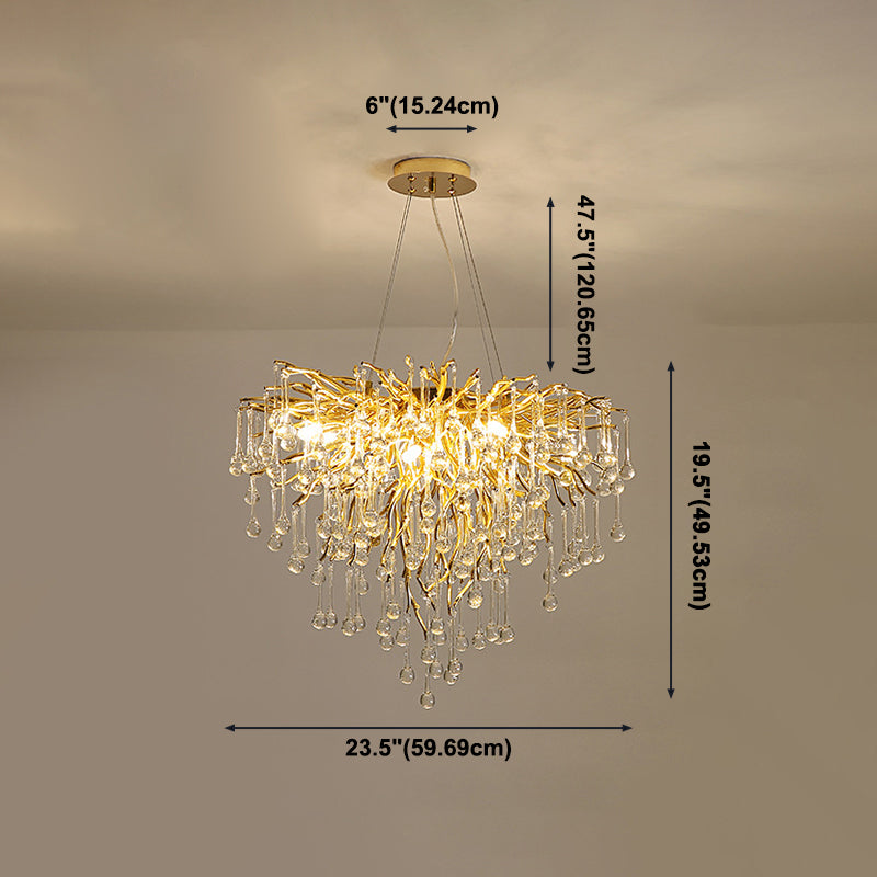 American Style Chandelier Crystal Multi Light Hanging Lights for Bedroom