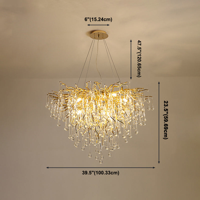 American Style Chandelier Crystal Multi Light Hanging Lights for Bedroom