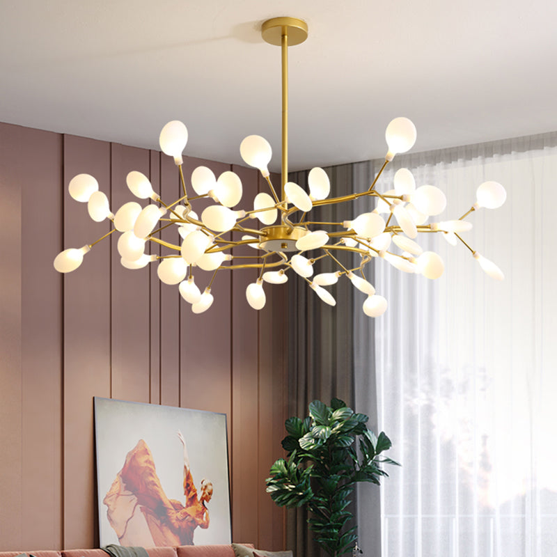 Nordic Trendy Firefly Chandelier Acrylic Living Room Ceiling Suspension Lamp in Gold