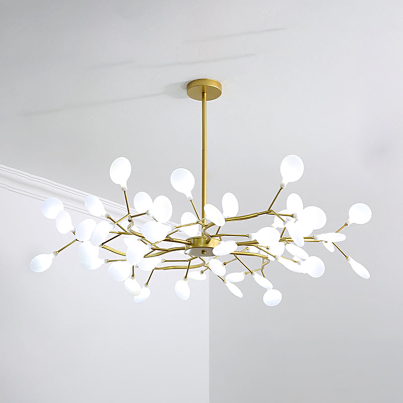 Nordic Trendy Firefly Chandelier Acrylic Living Room Ceiling Suspension Lamp in Gold