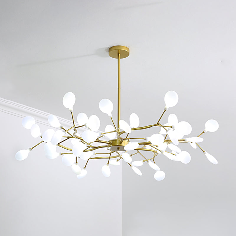 Nordic Trendy Firefly Chandelier Acrylic Living Room Ceiling Suspension Lamp in Gold