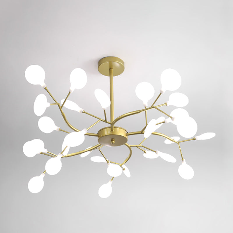 Nordic Trendy Firefly Chandelier Acrylic Living Room Ceiling Suspension Lamp in Gold