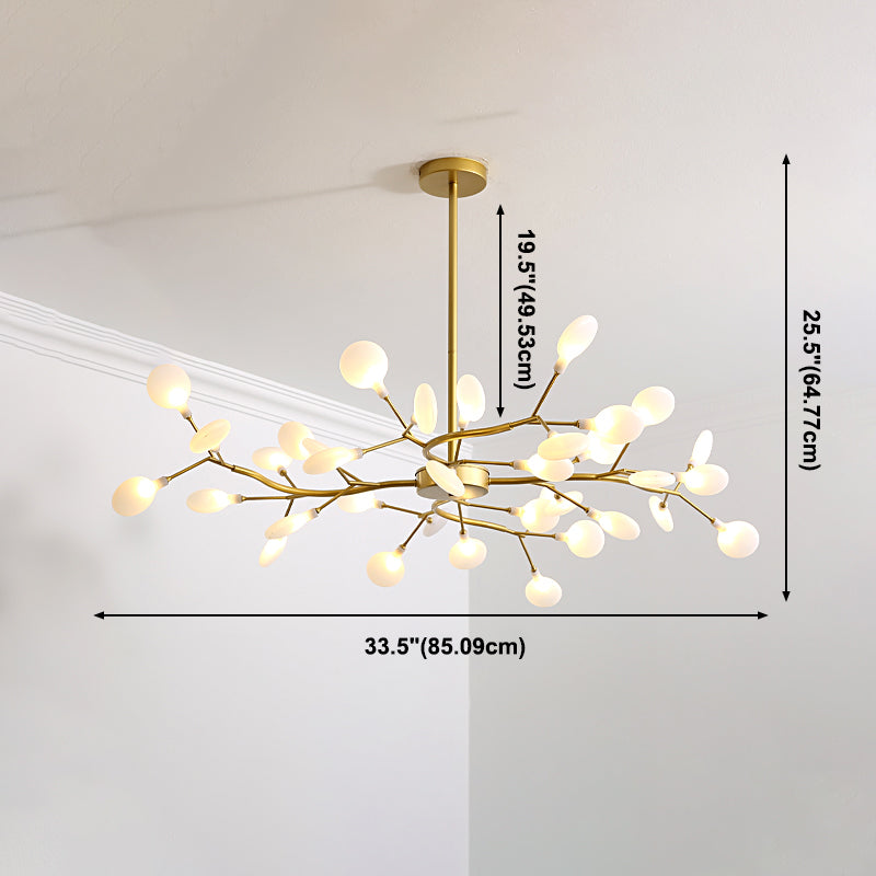 Nordic Trendy Firefly Chandelier Acrylic Living Room Ceiling Suspension Lamp in Gold