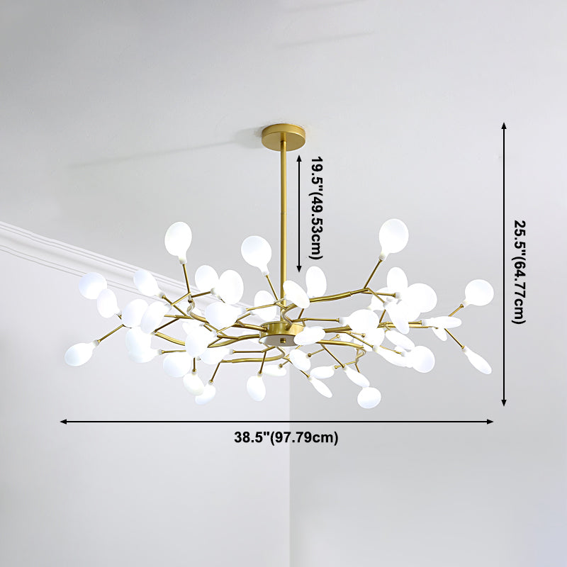 Nordic Trendy Firefly Chandelier Acrylic Living Room Ceiling Suspension Lamp in Gold