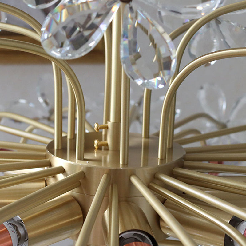 American Style Chandelier Light Fixtures Multi-Head Suspension Pendant Lamps with Crystal