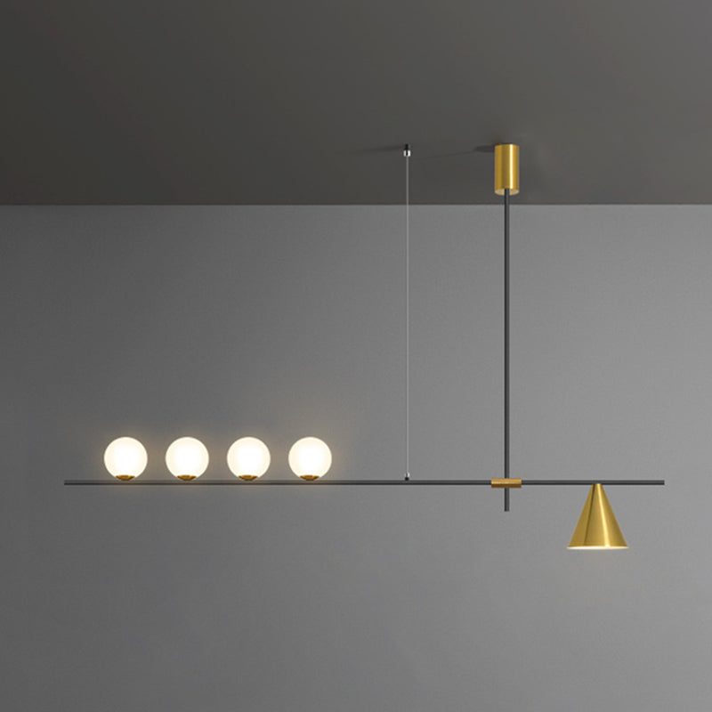 Modern Simple Dining Chandelier Light Dining Room Glass Shade Pendant Light Fixture