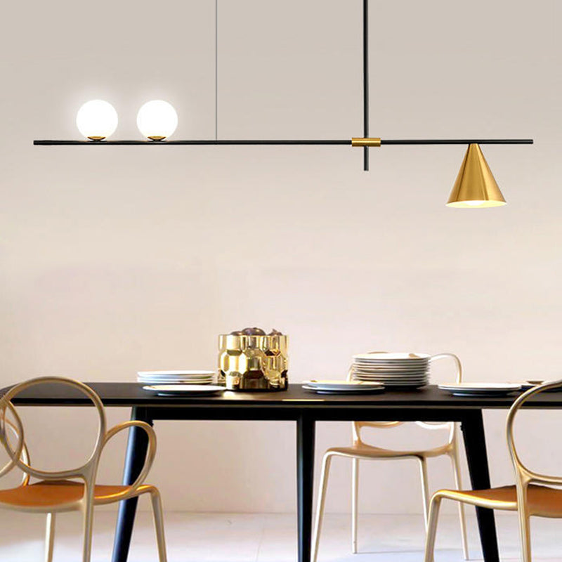 Modern Simple Dining Chandelier Light Dining Room Glass Shade Pendant Light Fixture