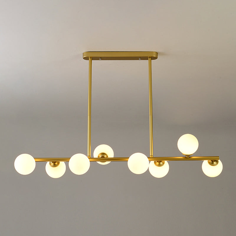 Modern Simple Dining Chandelier Light Round Glass Shade Pendant Light for Dining Room