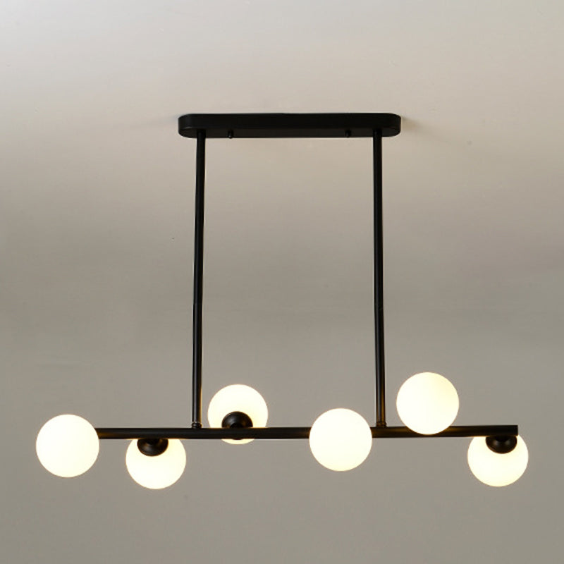 Modern Simple Dining Chandelier Light Round Glass Shade Pendant Light for Dining Room