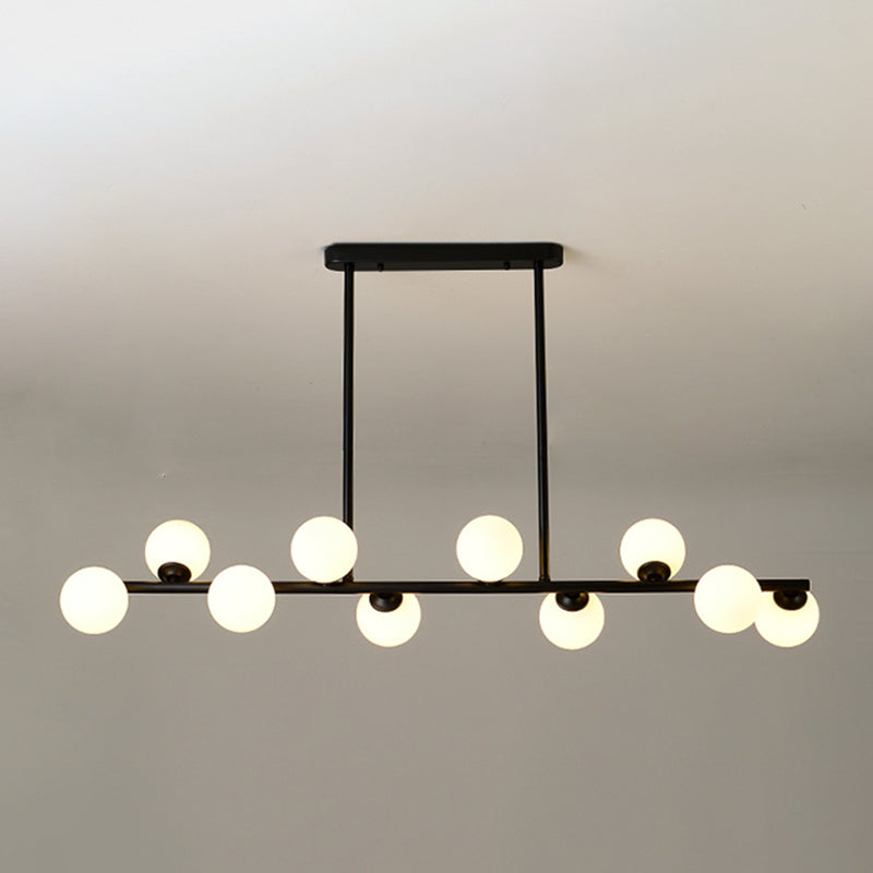 Modern Simple Dining Chandelier Light Round Glass Shade Pendant Light for Dining Room