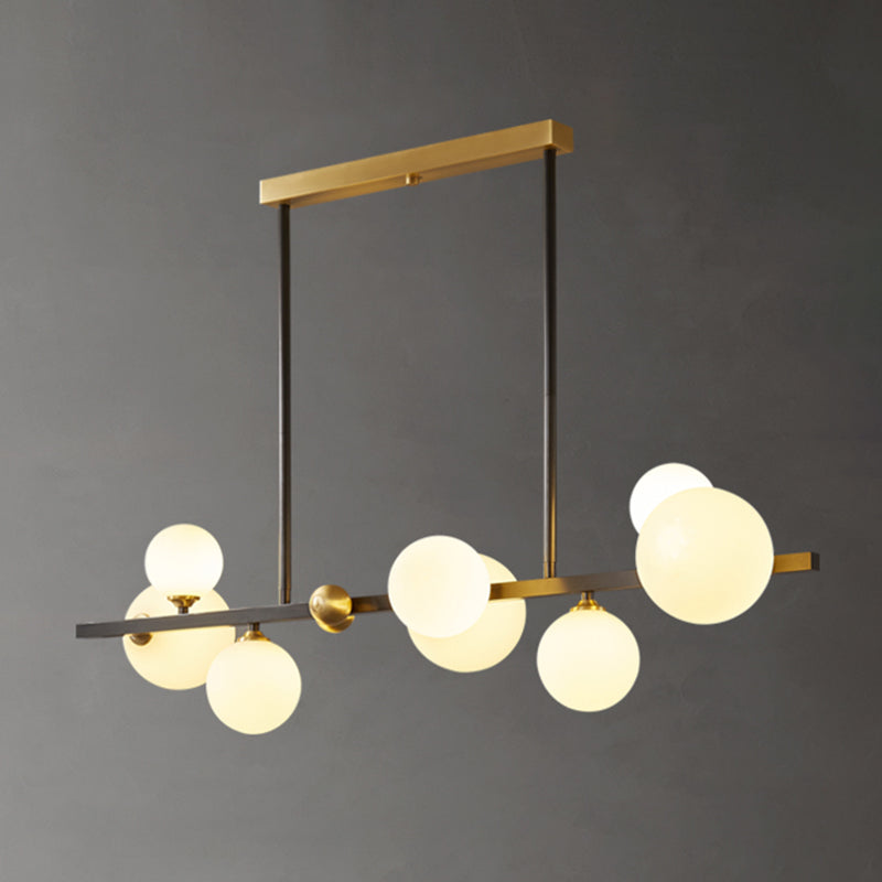 Modern Simple Dining Chandelier Light Round Glass Shade Ceiling Pendant Light