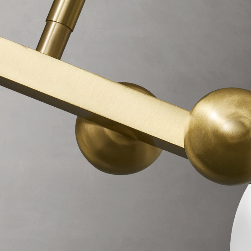 Modern Simple Dining Chandelier Light Round Glass Shade Ceiling Pendant Light