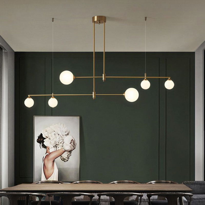 Modern Simple Dining Chandelier Light Round Shade Ceiling Hanging Light for Dining Room