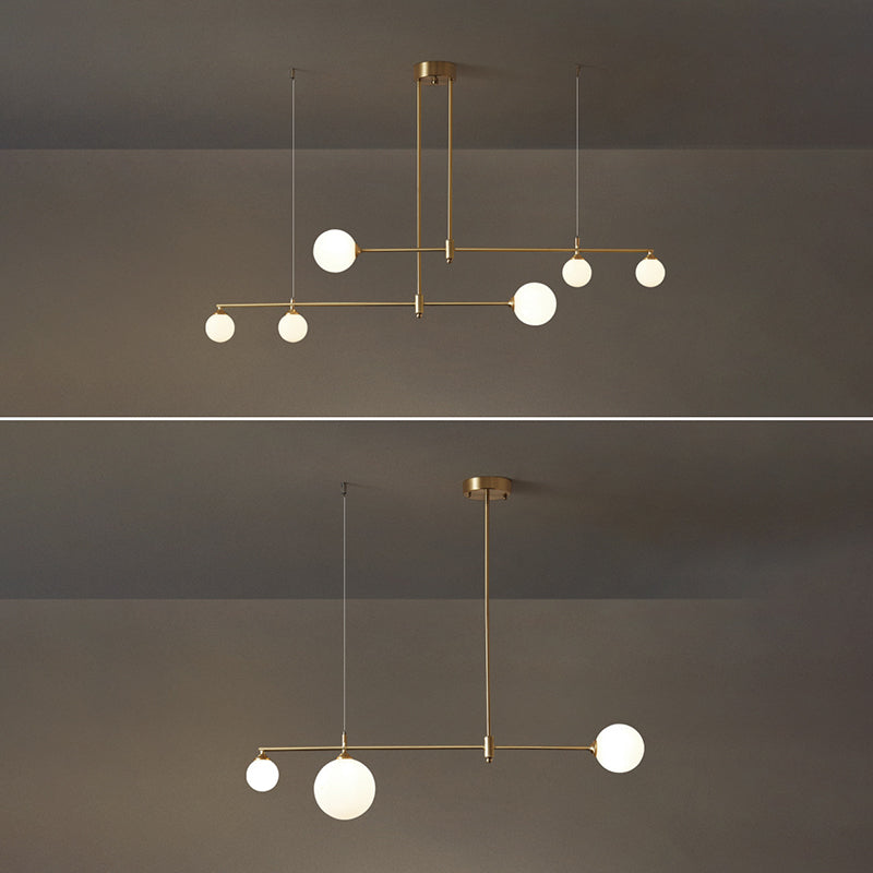 Modern Simple Dining Chandelier Light Round Shade Ceiling Hanging Light for Dining Room