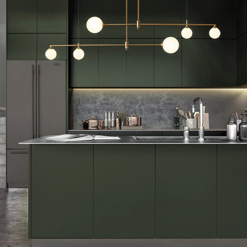 Modern Simple Dining Chandelier Light Round Shade Ceiling Hanging Light for Dining Room