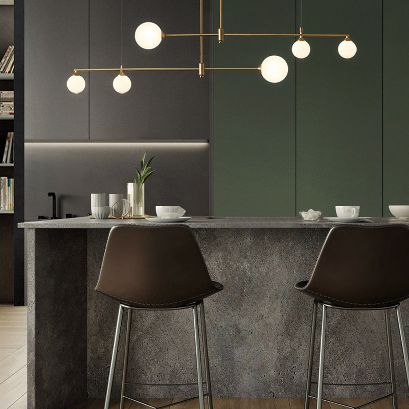 Modern Simple Dining Chandelier Light Round Shade Ceiling Hanging Light for Dining Room