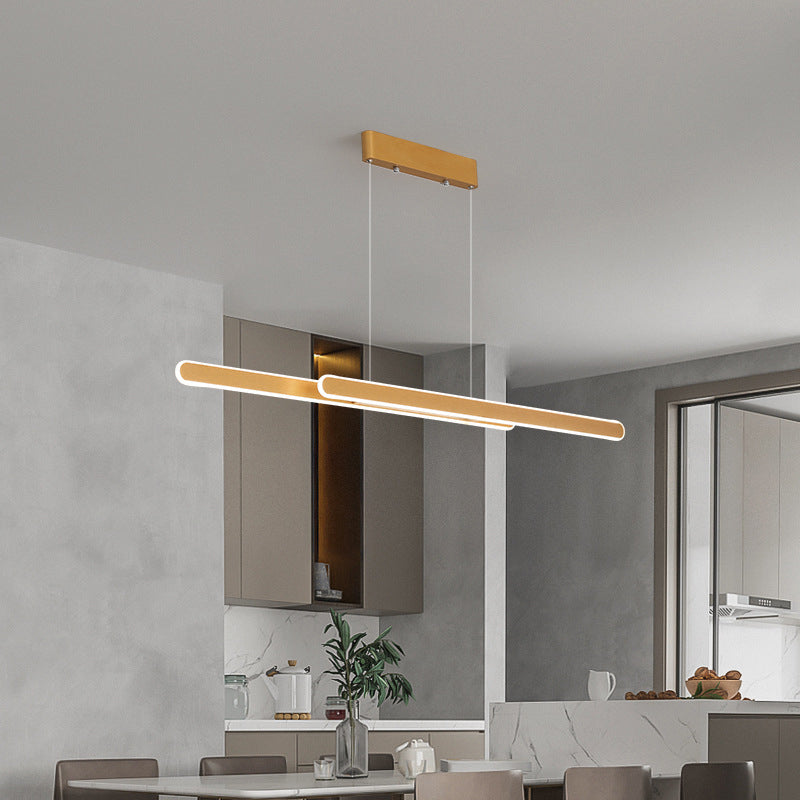 Accensione dell'isola a 2 luci Minimal Style Lampone in metallo a forma lineare