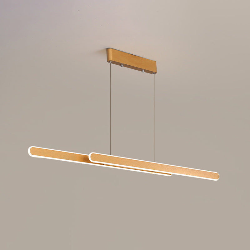 Accensione dell'isola a 2 luci Minimal Style Lampone in metallo a forma lineare