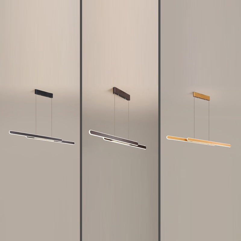 Accensione dell'isola a 2 luci Minimal Style Lampone in metallo a forma lineare