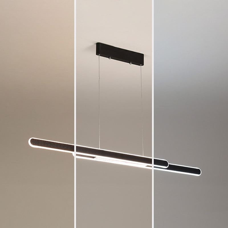 Accensione dell'isola a 2 luci Minimal Style Lampone in metallo a forma lineare