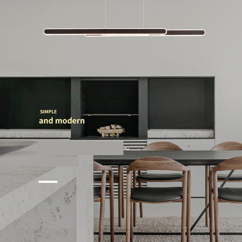 Accensione dell'isola a 2 luci Minimal Style Lampone in metallo a forma lineare