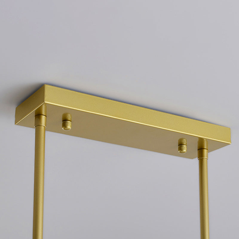 Modern Rectangle Shade Island Pendant Crystal Multi Lights Island Light for Restaurant