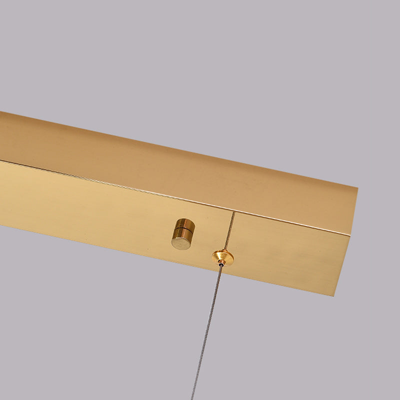 Contemporary Linear LED Ceiling Lamp Fixtures Crystal Island Pendant for Dinning Room