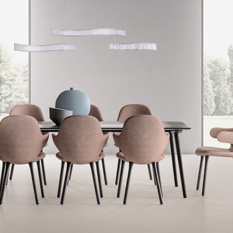 Contemporary Linear LED Ceiling Lamp Fixtures Crystal Island Pendant for Dinning Room