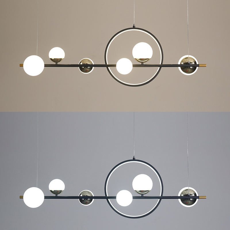 Modern Style Chandelier Light Round Shade Ceiling Hanging Light for Dining Room