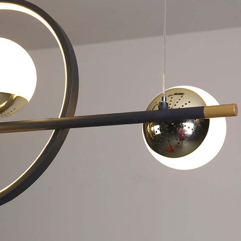 Modern Style Chandelier Light Round Shade Ceiling Hanging Light for Dining Room