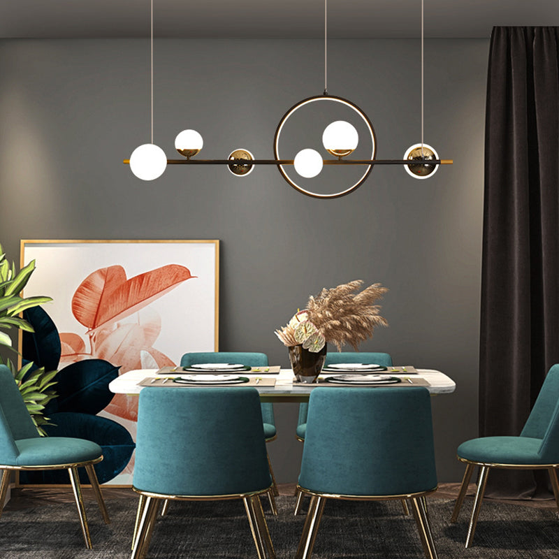 Modern Style Chandelier Light Round Shade Ceiling Hanging Light for Dining Room