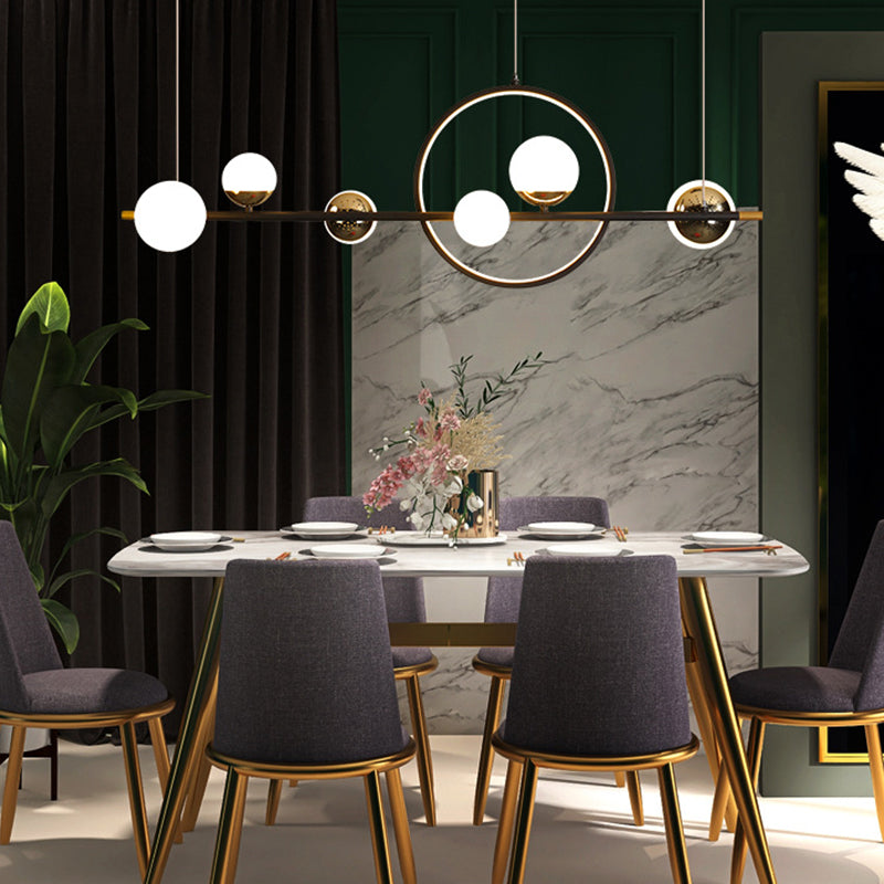 Modern Style Chandelier Light Round Shade Ceiling Hanging Light for Dining Room