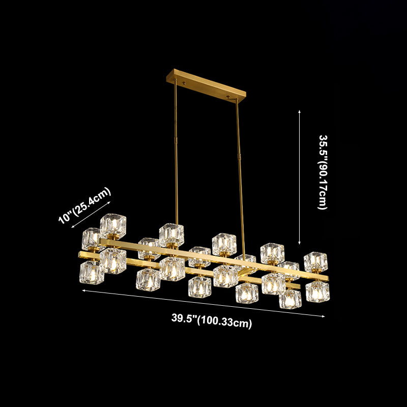 Multi Lights Island Lighting Modern Crystal Island Chandelier Lights for Living Room