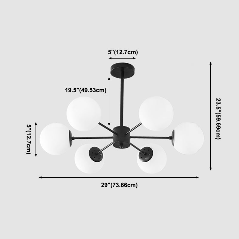 Globe Chandelier Lighting Multi-Head Hanging Light Fixtures for Living Room