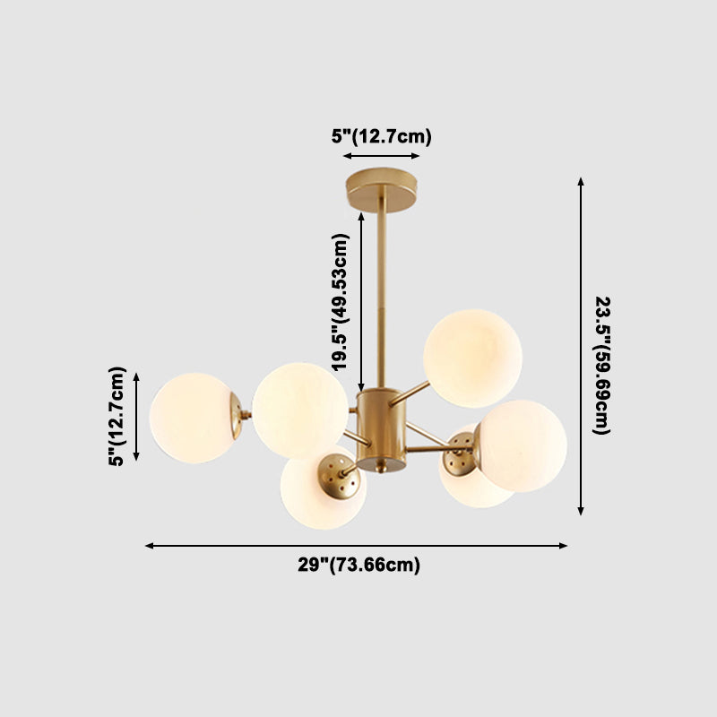 Globe Chandelier Lighting Multi-Head Hanging Light Fixtures for Living Room