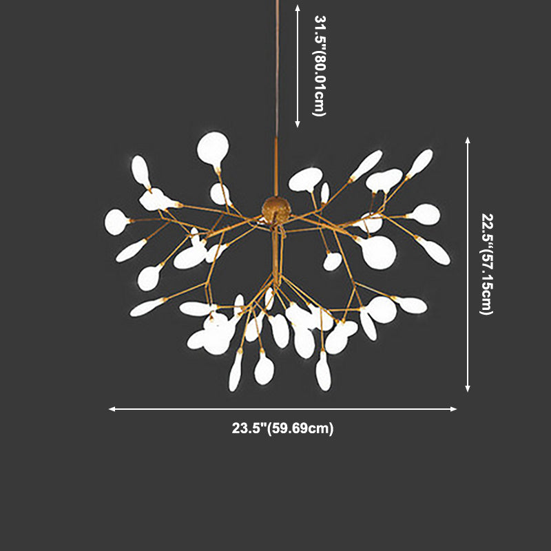 Modern Glowworm Chandelier Light Fixtures Multi-Head Suspension Pendant Lamps
