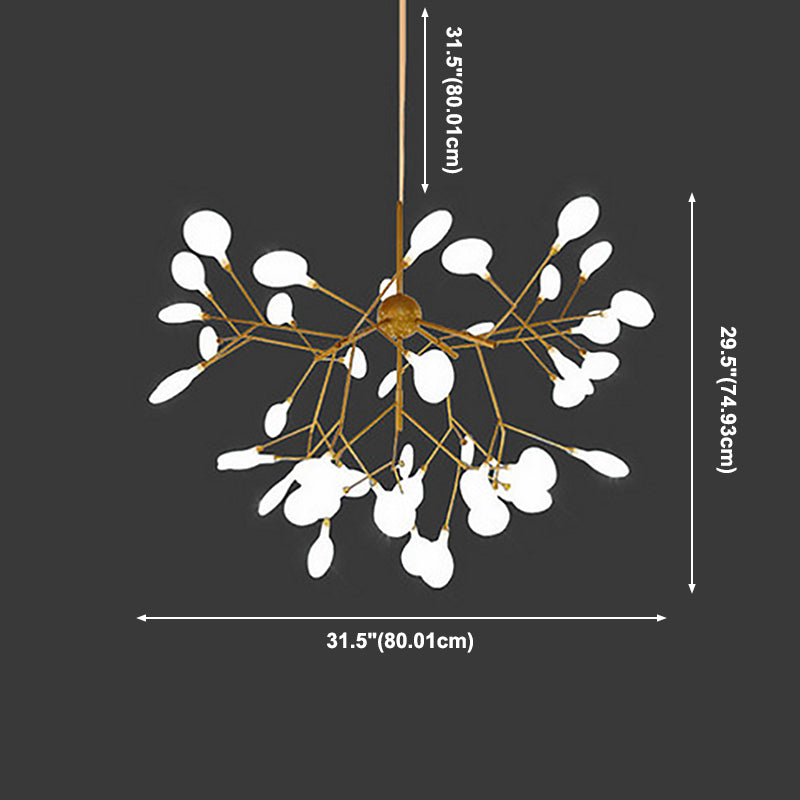 Modern Glowworm Chandelier Light Fixtures Multi-Head Suspension Pendant Lamps
