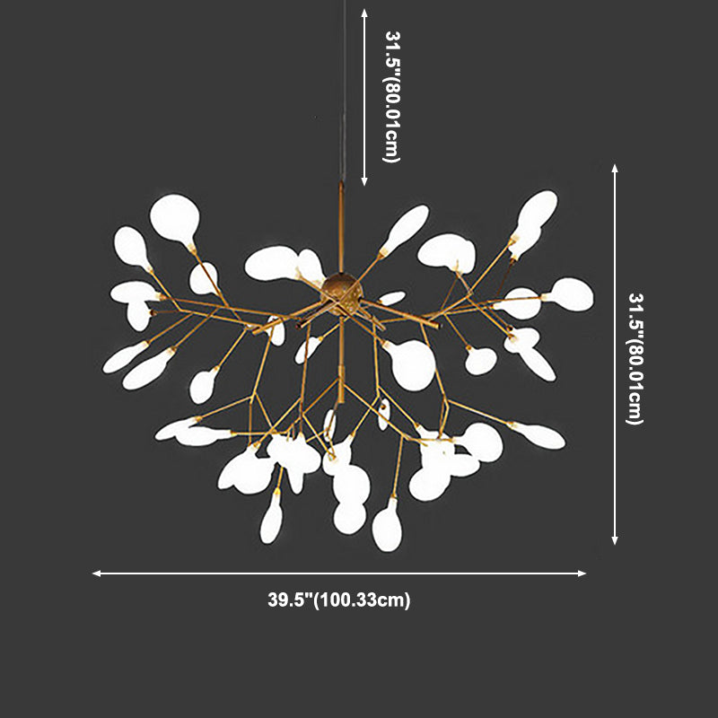 Modern Glowworm Chandelier Light Fixtures Multi-Head Suspension Pendant Lamps
