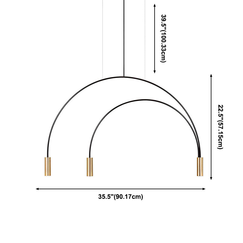Simple Island Chandelier Lights Modern Style Cylinder Shape Metal Multi Light Pendant