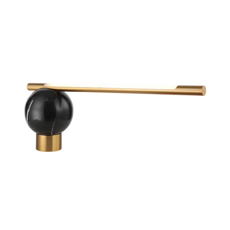 Lámpara de mesa nocturna de metal LED de luz de noche negra lineal para sala de estar para sala de estar