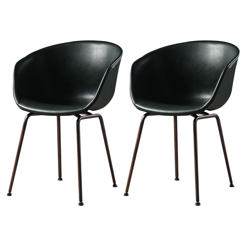 Sillas de comedor de cuero estilo moderno Sillas de comedor sin brazos con respaldo sólido