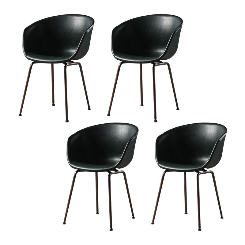 Sillas de comedor de cuero estilo moderno Sillas de comedor sin brazos con respaldo sólido
