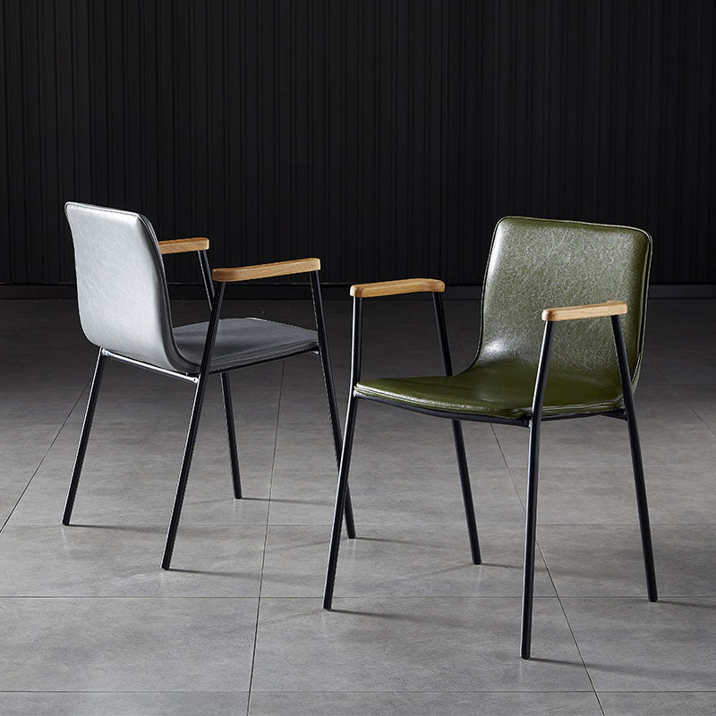 El respaldo sólido que cena el hogar de cuero de las sillas del brazo cena los sillones con las piernas del metal