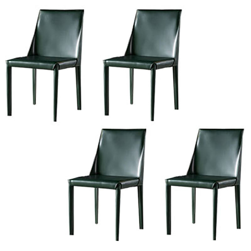 Silla auxiliar para el hogar de cuero estilo silla de montar Parsons Silla de comedor con acabado mate