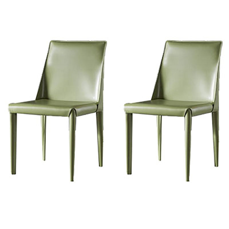 Silla auxiliar para el hogar de cuero estilo silla de montar Parsons Silla de comedor con acabado mate
