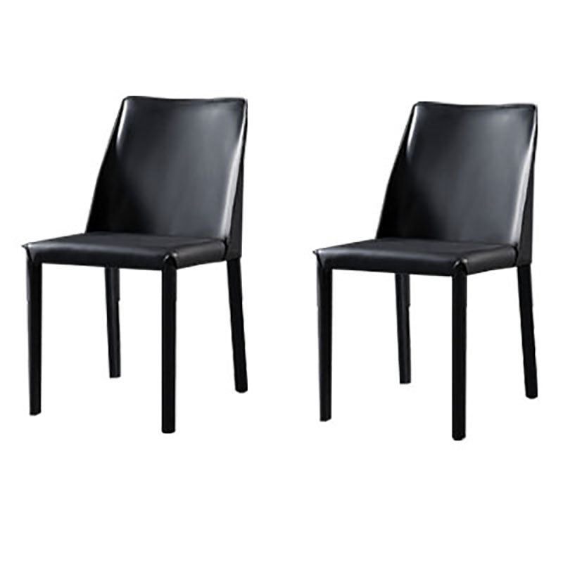 Silla auxiliar para el hogar de cuero estilo silla de montar Parsons Silla de comedor con acabado mate