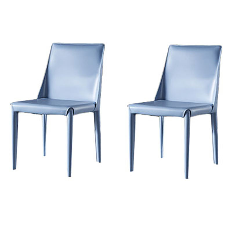Silla auxiliar para el hogar de cuero estilo silla de montar Parsons Silla de comedor con acabado mate