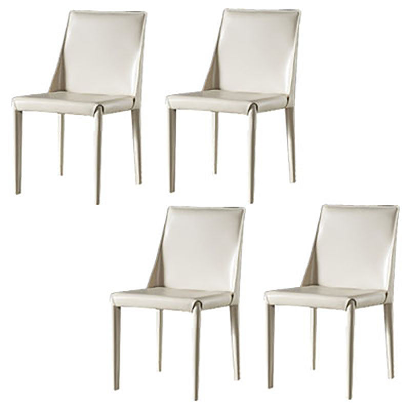 Silla auxiliar para el hogar de cuero estilo silla de montar Parsons Silla de comedor con acabado mate