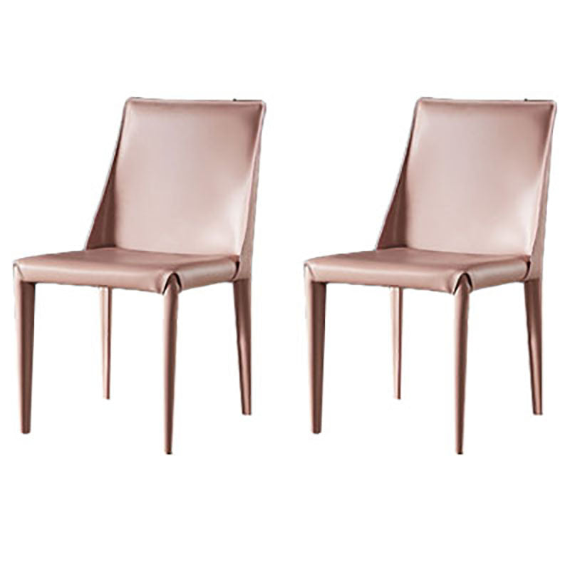 Silla auxiliar para el hogar de cuero estilo silla de montar Parsons Silla de comedor con acabado mate